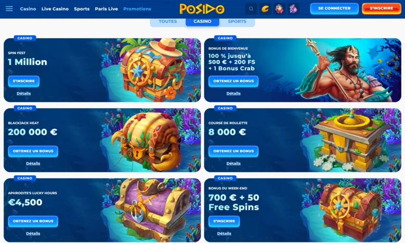 posido bonuses page